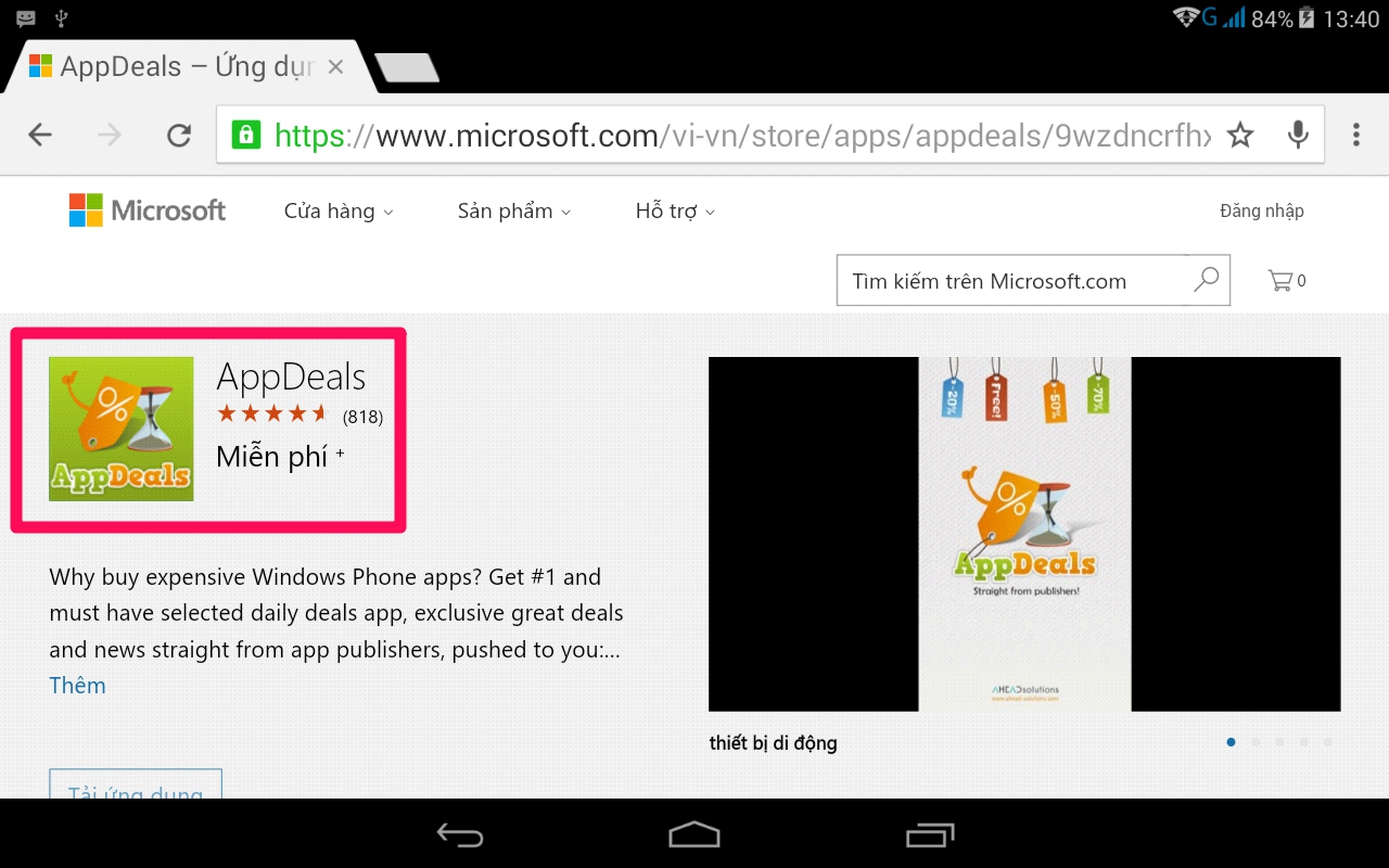 Cài đặt ứng dụng Appdealswp Cài đặt ứng dụng Appdealswp