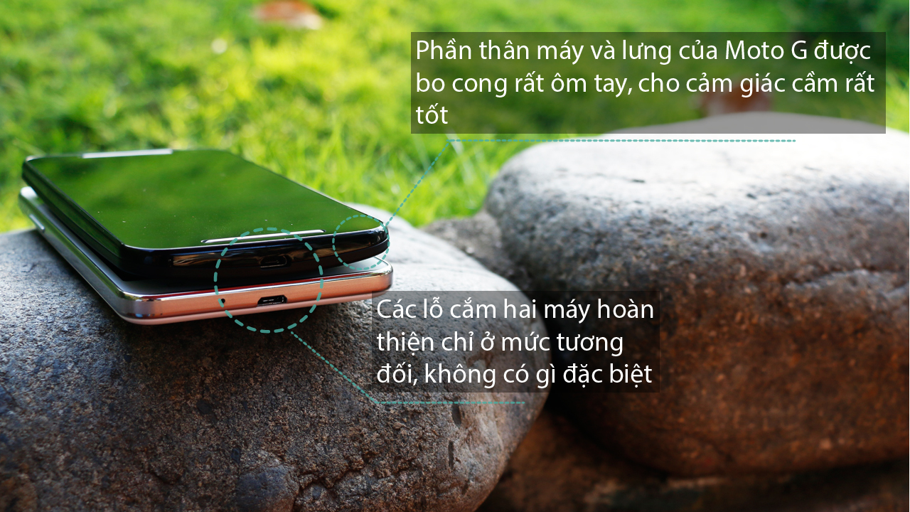 Cạnh bên Motorola Moto G 4G và Samsung Galaxy Grand Prime