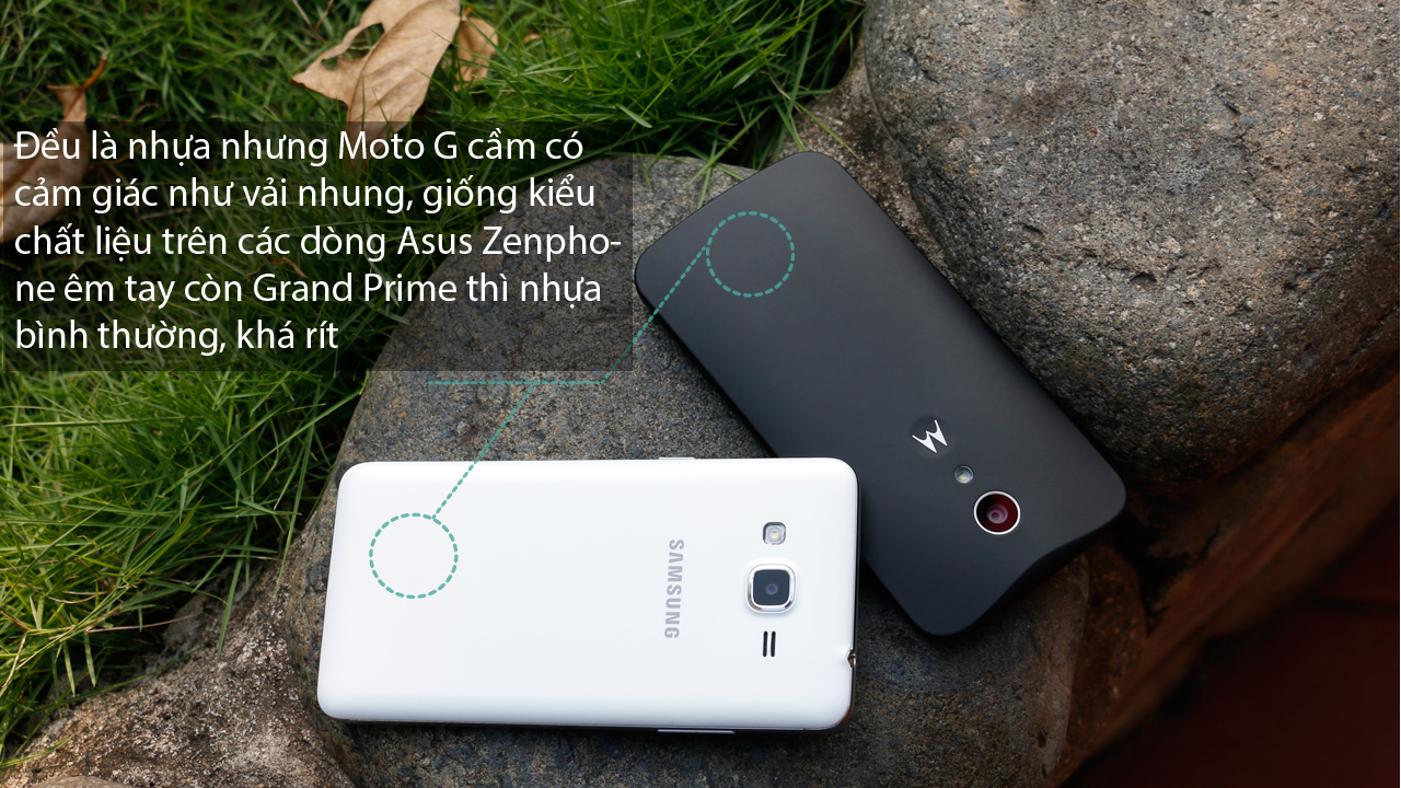 Mặt lưng Motorola Moto G và Samsung Galaxy Grand Prime