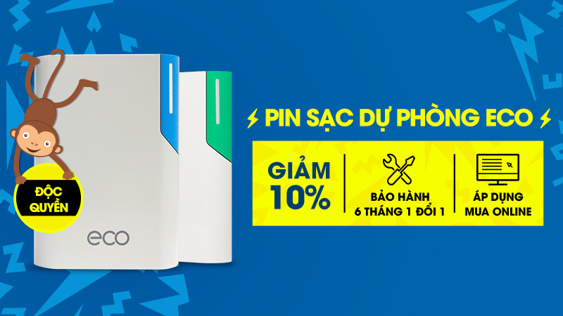 Giảm giá pin sạc dự phòng ECO khi đặt mua Online