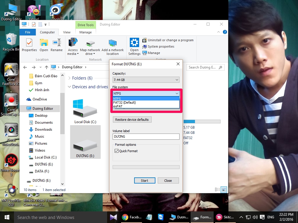Chuyển sang định dạng NTFS