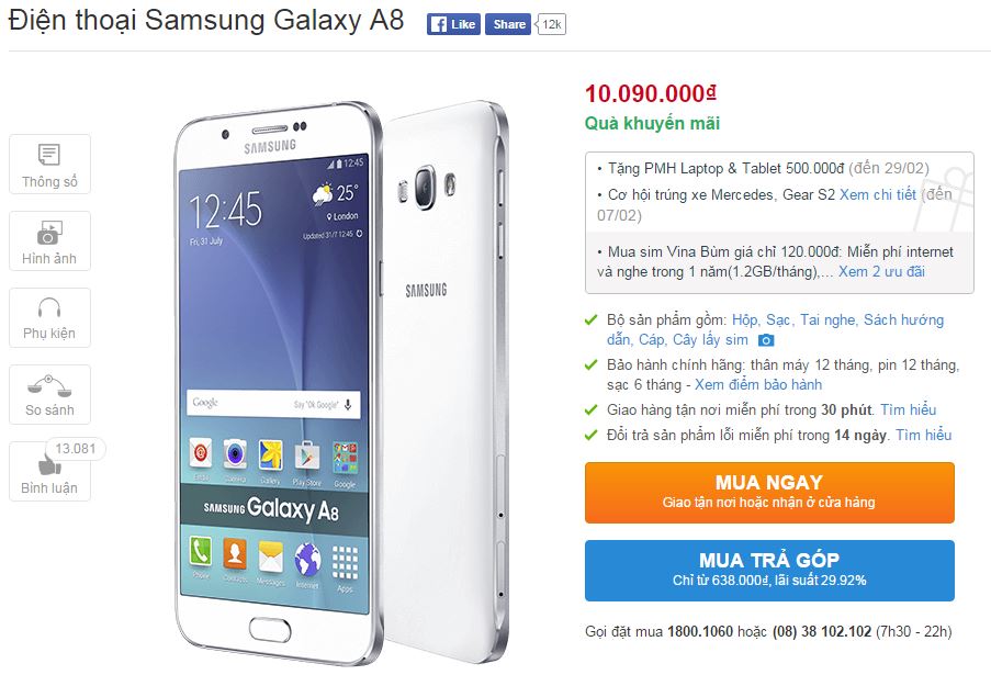 Galaxy A8 được giảm giá dịp Tết Galaxy A8 được giảm giá dịp Tết