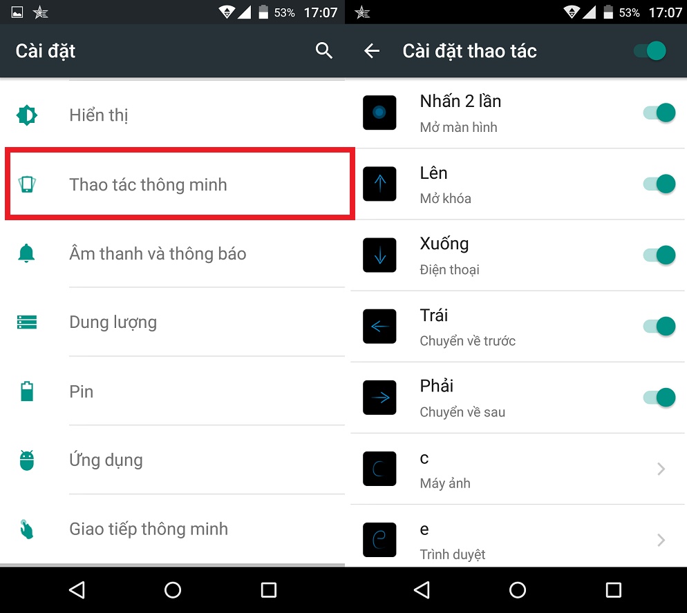 tính năng thông minh tính năng thông minh