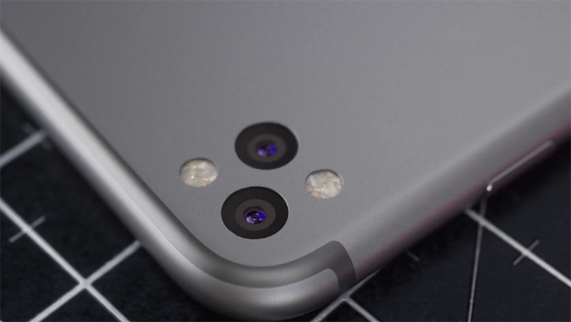 Mẫu iPhone 7 Plus với camera kép và đèn flash LED kép