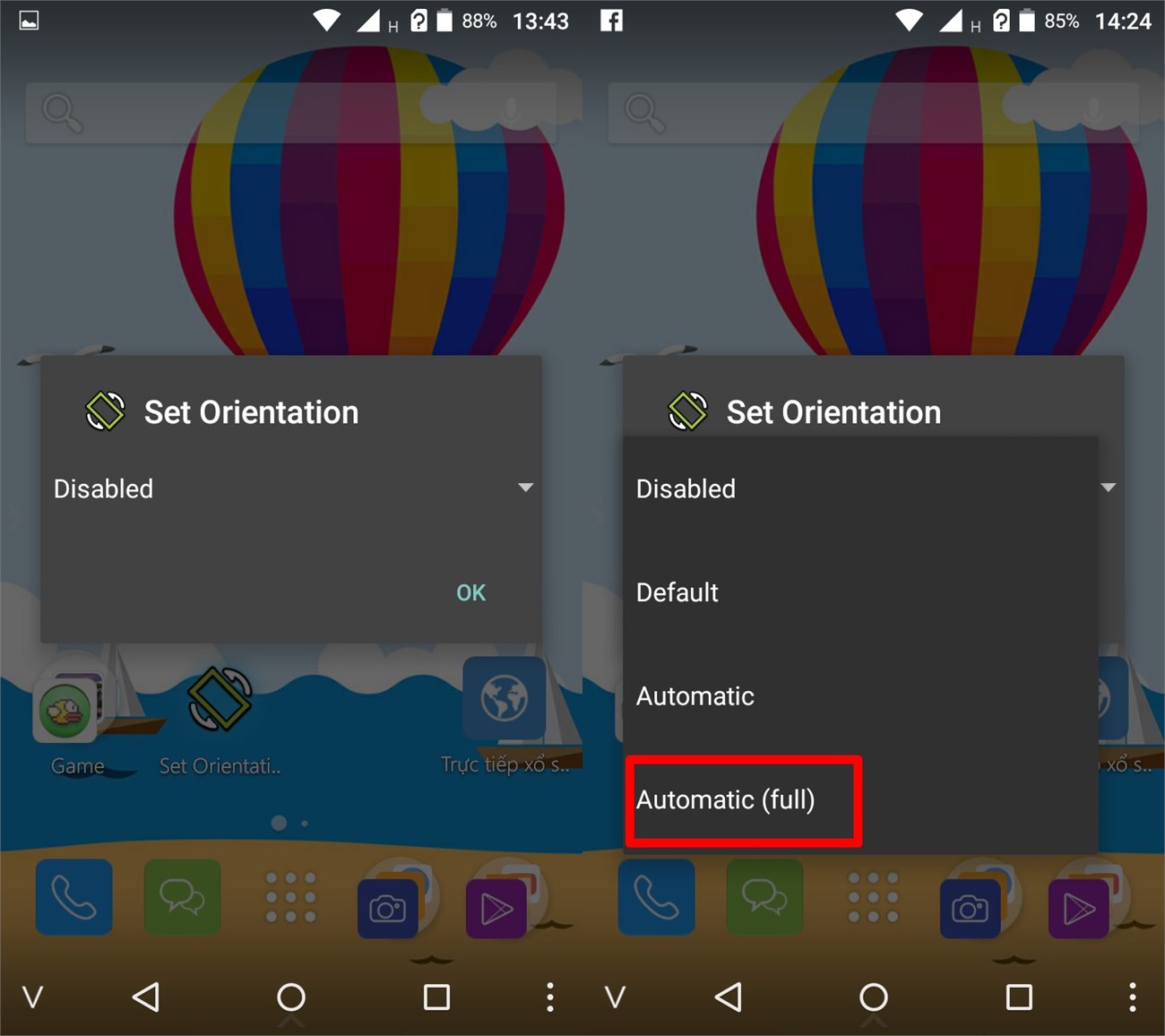 Nên chọn chế độ Automatic (full)