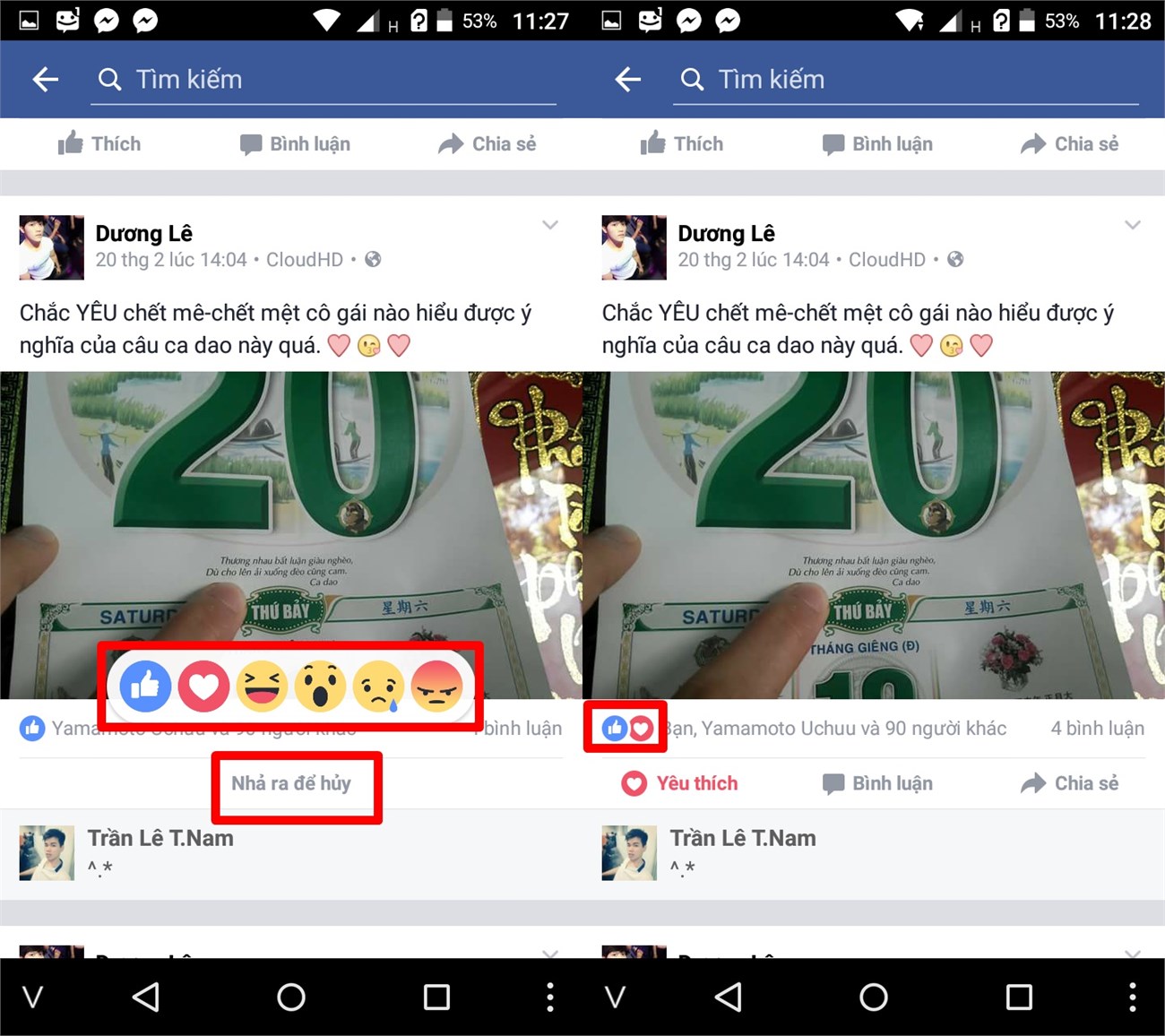 Bạn chọn biểu tượng emoji nào thì sẽ hiển thị tương ứng