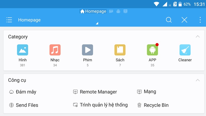 Cài đặt trình quản lý dữ liệu ES File Explorer File Manager Cài đặt trình quản lý dữ liệu ES File Explorer File Manager