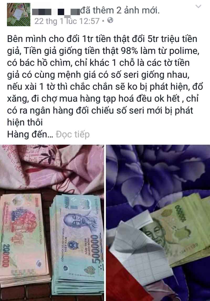 Mua bán, trao đổi tiền giả trên mạng Mua bán, trao đổi tiền giả trên mạng