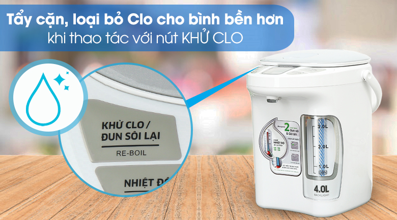 Bình thủy điện Kangaroo KG4K1 4 lít có khả năng tẩy cặn, loại bỏ Clo