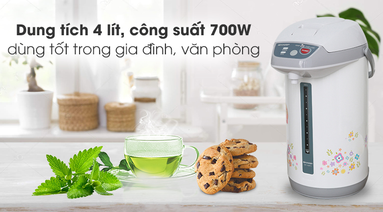 Bình thủy điện Sharp KP-Y40PV-CU 4 lít có công suất 700W với dung tích 4 lít