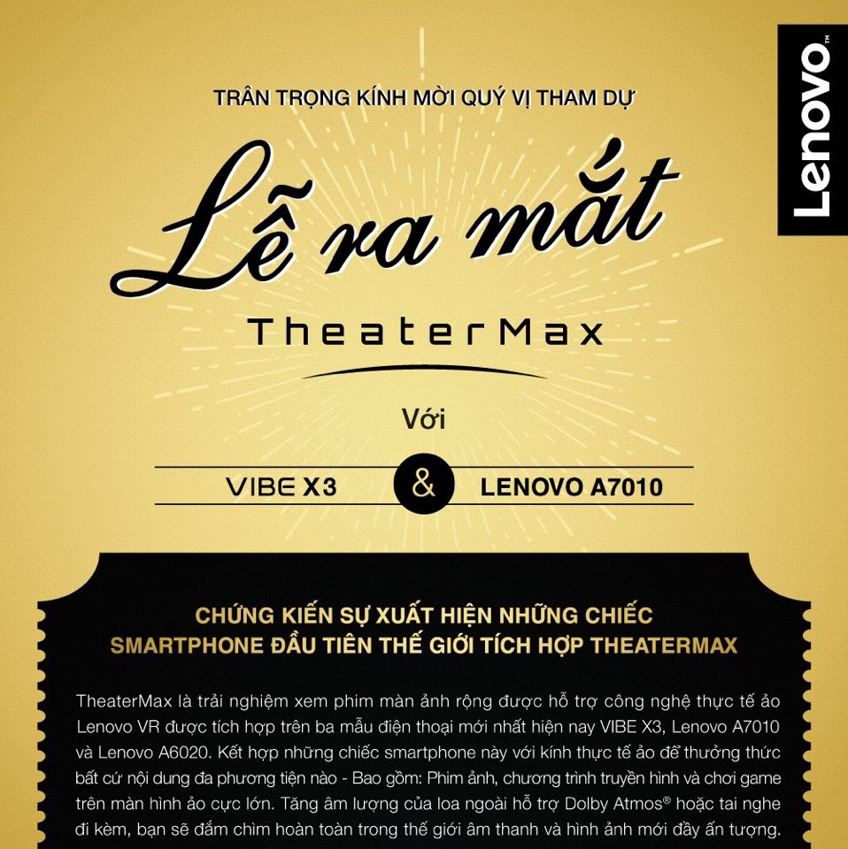 Thư mời ra mắt TheaterMax của Lenovo Thư mời ra mắt TheaterMax của Lenovo