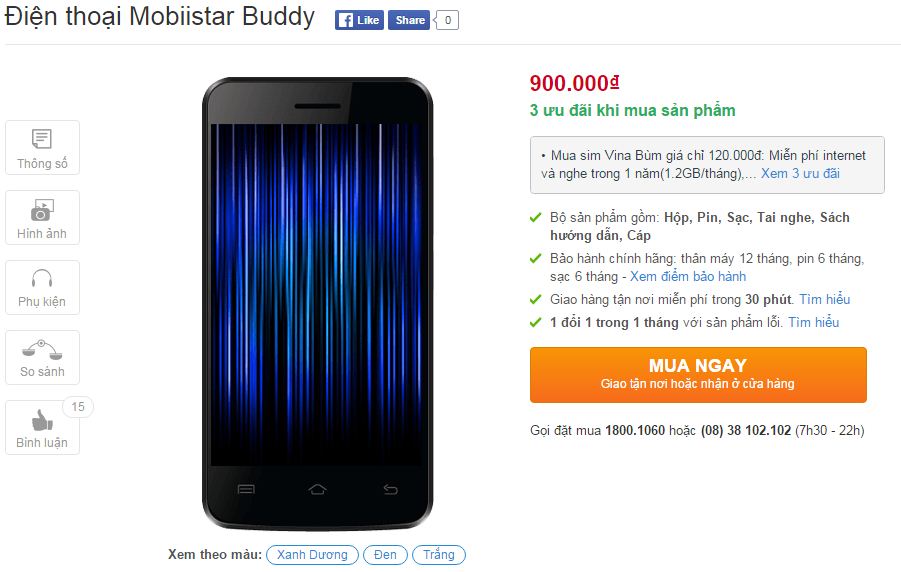 Mobiistar Buddy có giá chỉ 900 ngàn đồng Mobiistar Buddy có giá chỉ 900 ngàn đồng