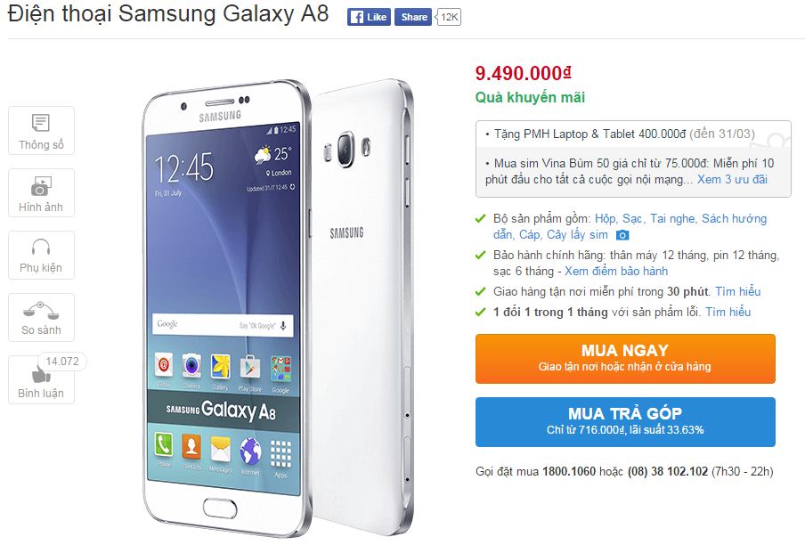 Galaxy A8 giảm giá Galaxy A8 giảm giá