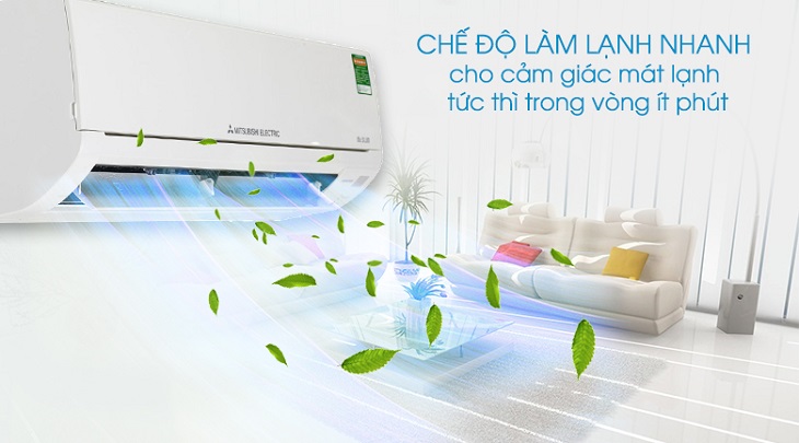 Khả năng làm lạnh nhanh trên máy lạnh Mitsubishi Electric