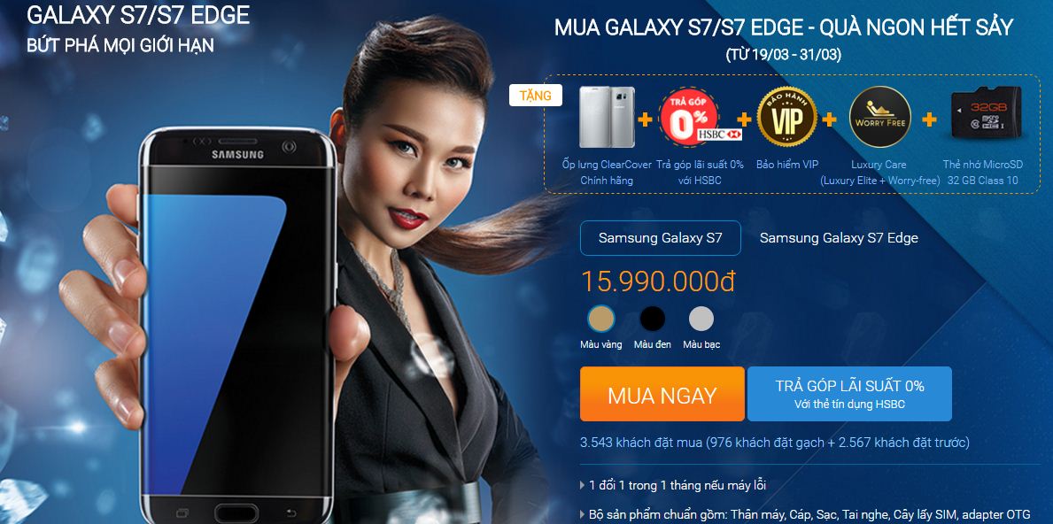 Galaxy S7 và S7 Edge được đặt hàng rất nhiều trước ngày lên kệ Galaxy S7 và S7 Edge được đặt hàng rất nhiều trước ngày lên kệ