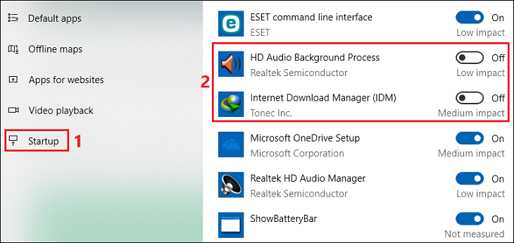 Tắt các ứng dụng bạn không muốn khởi động cùng laptop