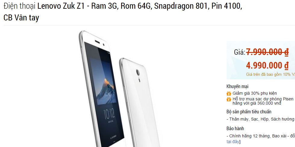 Điểm tin 27/3: Zuk Z1 rớt giá thảm hại, smartphone RAM 6 GB về Việt Nam