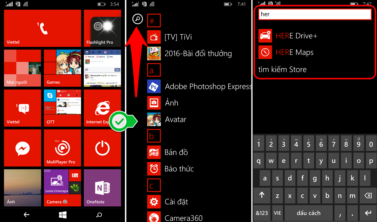 bấm biểu tượng tìm kiếm ở góc trên bên trái màn hình và gõ vào tên ứng dụng mình cần tìm. bấm biểu tượng tìm kiếm ở góc trên bên trái màn hình và gõ vào tên ứng dụng mình cần tìm.