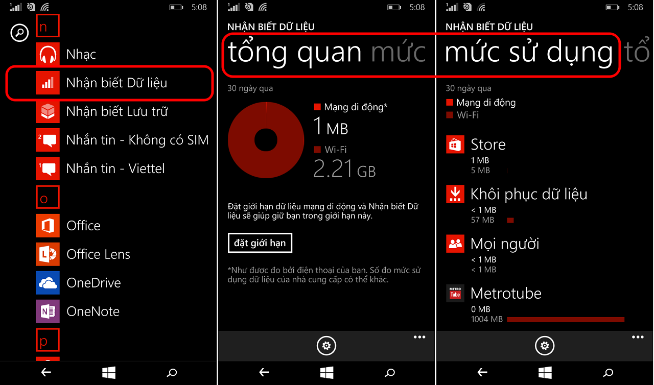 vào tiện ích Nhận biết dữ liệu trong Danh sách ứng dụng, bạn có thể xem được mình đã sử dụng bao nhiêu băng thông cho 3g và wifi trong 30 ngày gần đây nhất. vào tiện ích Nhận biết dữ liệu trong Danh sách ứng dụng, bạn có thể xem được mình đã sử dụng bao nhiêu băng thông cho 3g và wifi trong 30 ngày gần đây nhất.