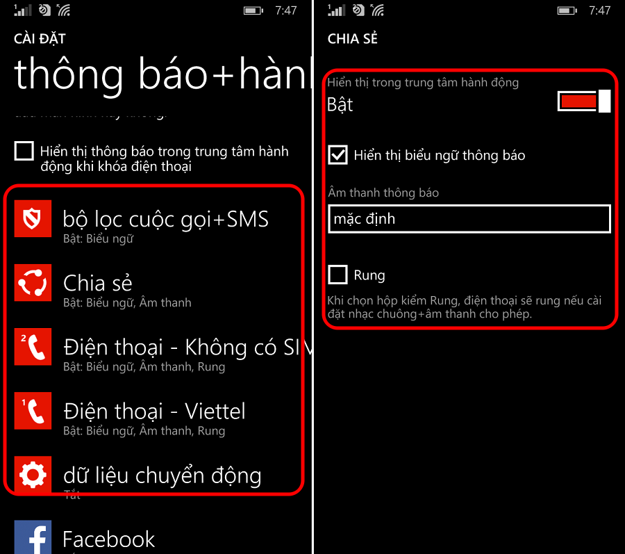 Tại phần cài đặt này cũng cho phép bạn cấp quyền thông báo cho từng ứng dụng Tại phần cài đặt này cũng cho phép bạn cấp quyền thông báo cho từng ứng dụng