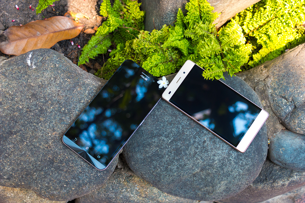Mặt trước Huawei P8 Lite và Asus Zenfone Max Mặt trước Huawei P8 Lite và Asus Zenfone Max