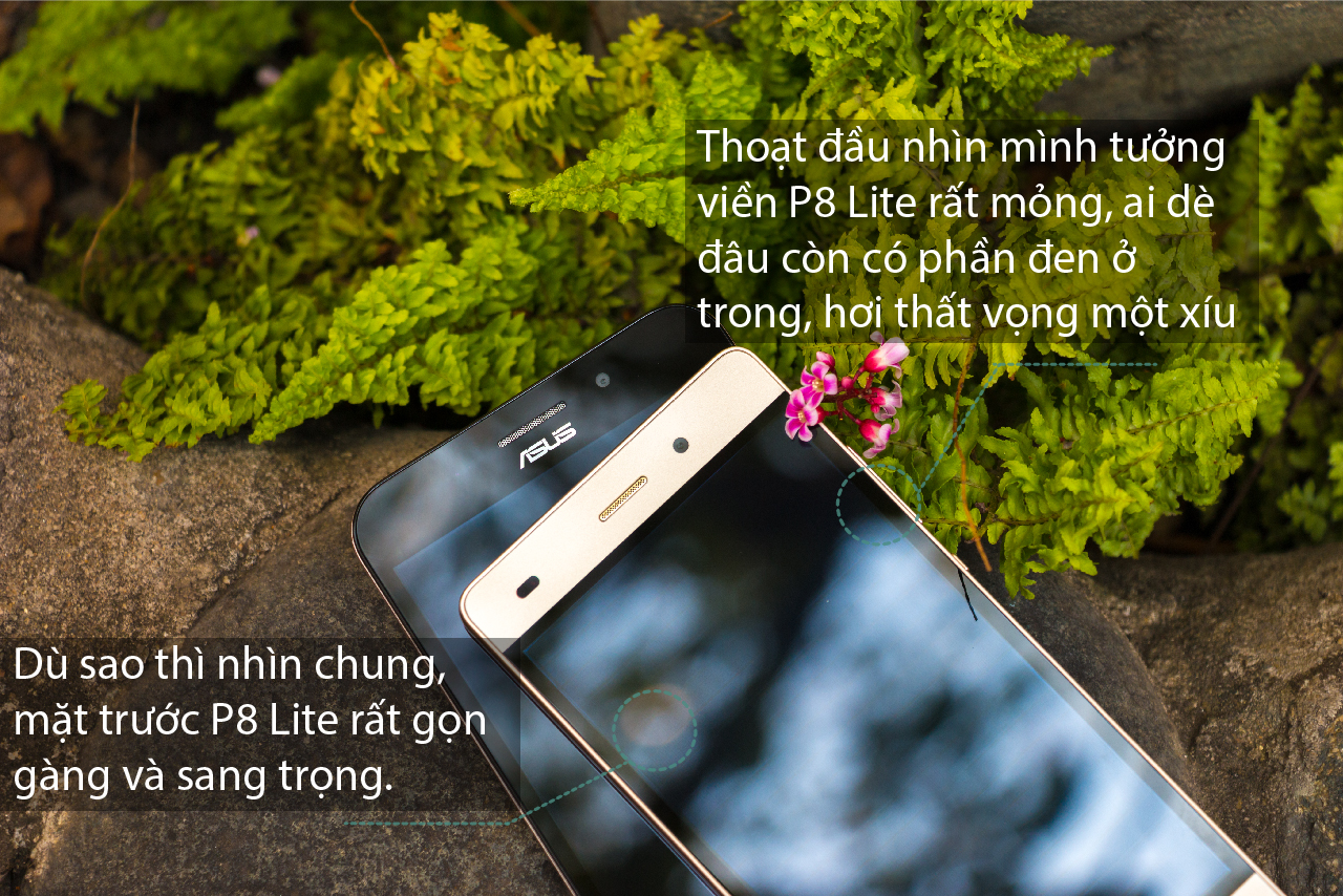 Mặt trước Huawei P8 Lite và Asus Zenfone Max Mặt trước Huawei P8 Lite và Asus Zenfone Max