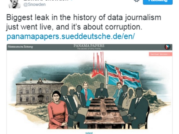Chia sẻ của một nhà báo trên mạng xã hội về vụ rò rỉ loạt tài liệu về tham nhũng và rửa tiền lớn nhất lịch sử . Ảnh: USA Today