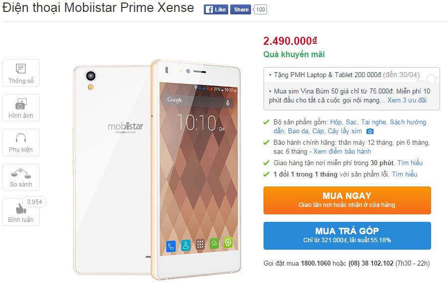 Mobiistar Prime Xense giảm giá Mobiistar Prime Xense giảm giá