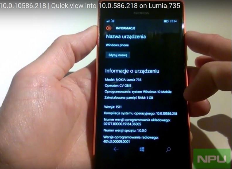 Xuất hiện phiên bản Windows 10 Mobile chính thức mới