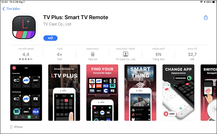 Cài đặt LG TV Plus trên điện thoại 