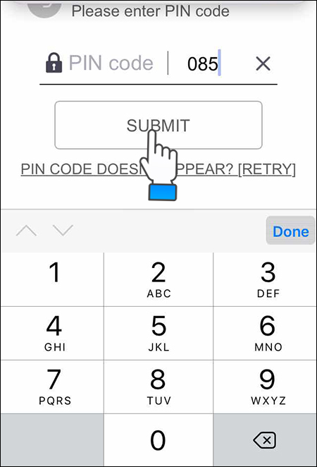 Nhập mã PIN trên điện thoại