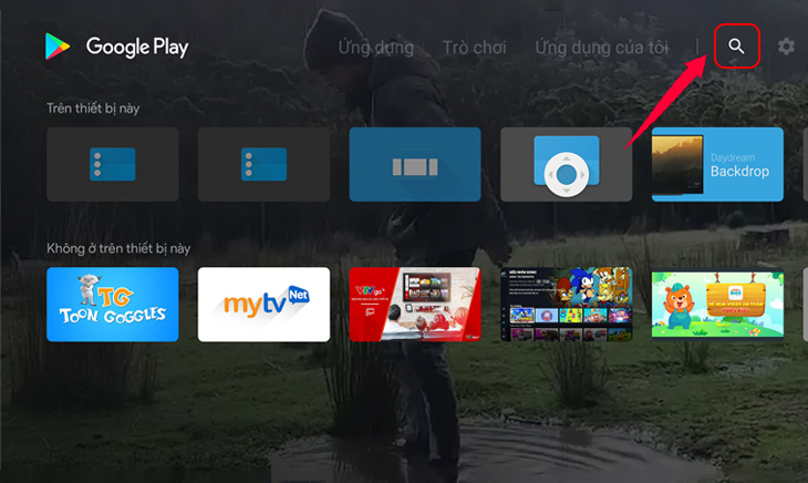 Nhấn vào ô tìm kiếm trên Google Play