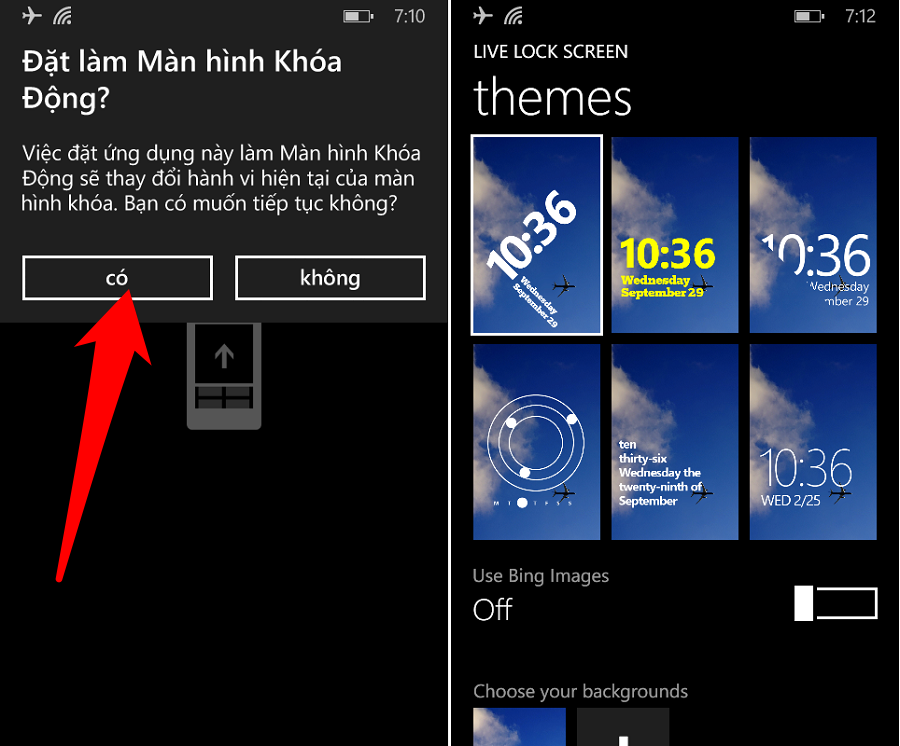 chọn có để thực hiện bước tiếp theo chọn có để thực hiện bước tiếp theo