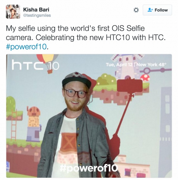 Camera trước của HTC 10 cũng tích hợp cả chống rung quang học