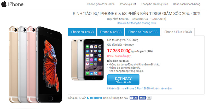 iPhone 6, iPhone 6s giảm giá mạnh từ 5 đến 7 triệu đồng