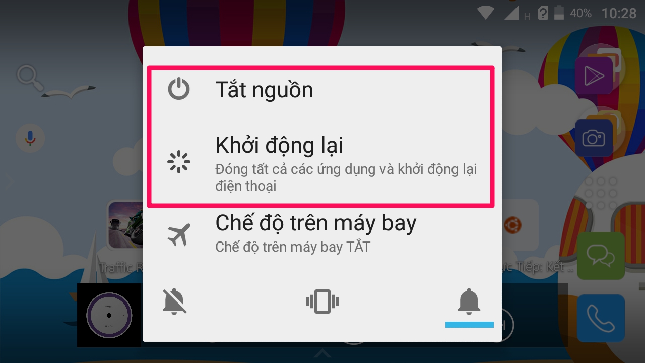 Khởi động lại smartphone trước khi sạc pin