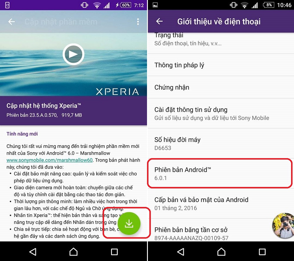 Xperia Z3 chính thức cập nhật Android 6.0 Marshmallow