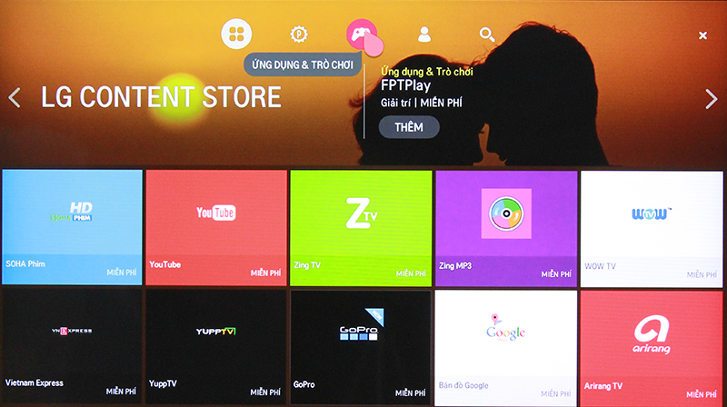 Đánh giá giao diện WebOS 3.0 trên Smart tivi LG > Giao diện kho ứng dụng nhiều màu sắc