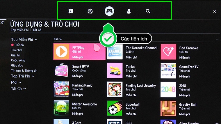 Đánh giá giao diện WebOS 3.0 trên Smart tivi LG > Các biểu tượng tiện ích được bố trí dễ nhìn hơn