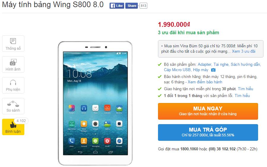 Tablet được giảm giá