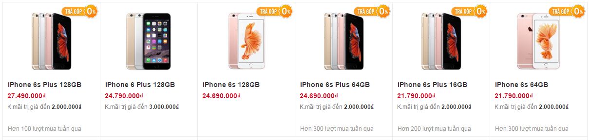 iPhone trả góp 0%