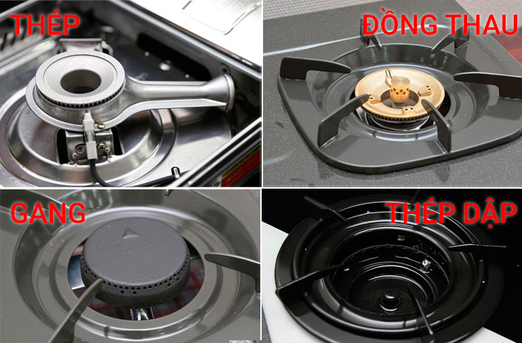 Các chất liệu đầu đốt bếp gas