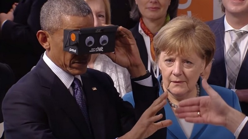 Tổng thống Obama thích thú khi lần đầu được sử dụng kính thực tế ảo Tổng thống Obama thích thú khi lần đầu được sử dụng kính thực tế ảo