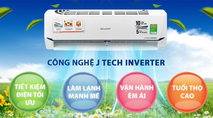 Máy lạnh Sharp Inverter 1 HP AH-X9XEW sở hữu công nghệ Inverter