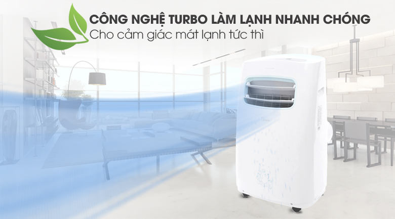 Máy lạnh di động với công nghệ Turbo làm lạnh nhanh chóng