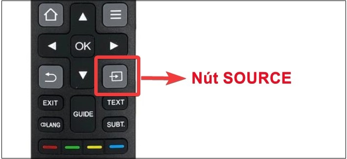 Nhấn nút SOURCE trên remote