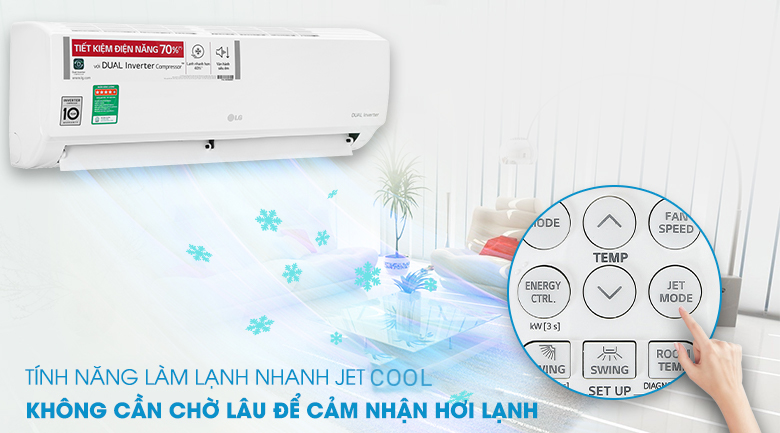 Làm mát nhanh chóng với công nghệ làm lạnh nhanh Jet Cool