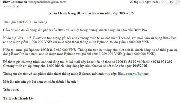 BKAV_1 Người Việt đã có thể mua Bphone chính hãng chỉ từ 3.9 triệu đồng