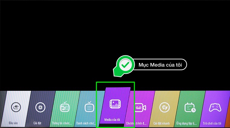 Chọn mục Media của tôi