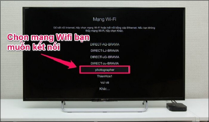 Kết nối mạng cho thiết bị Apple TV